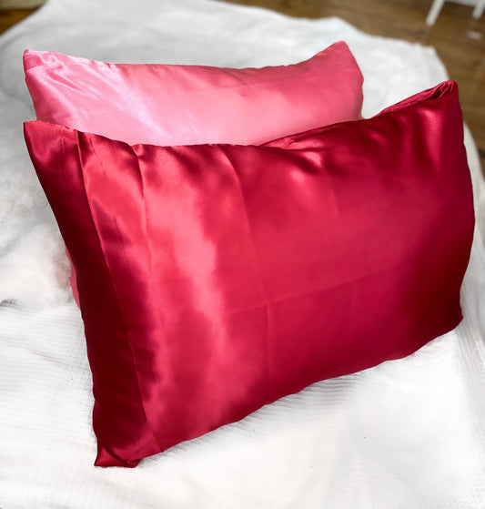 1 Burgundy Satin Pillow Case 40x80