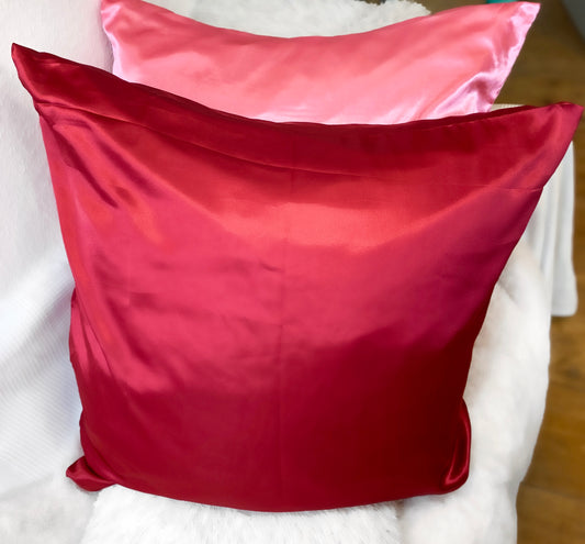 1 Burgundy Satin Pillow Case 80x80