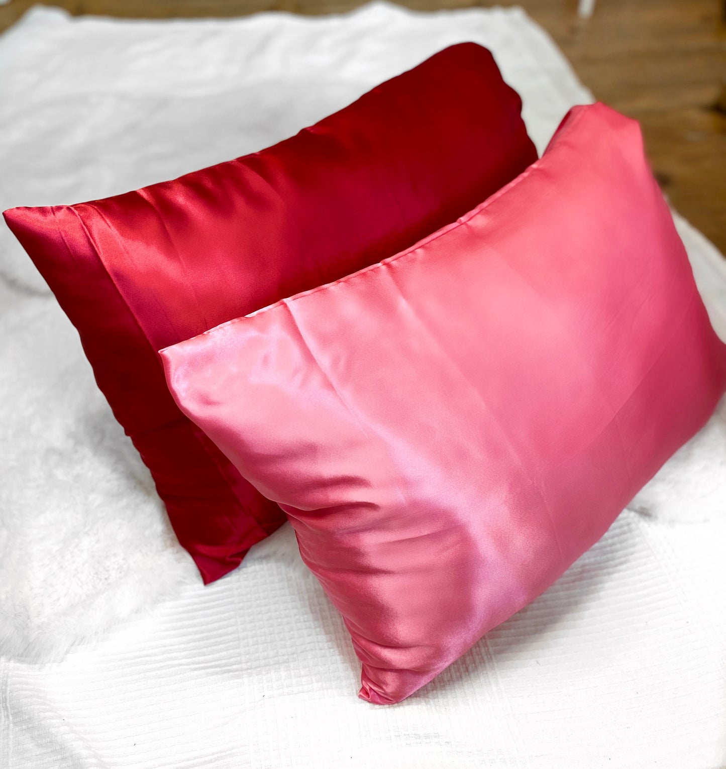 1 Pink Satin Pillow Case 40x80