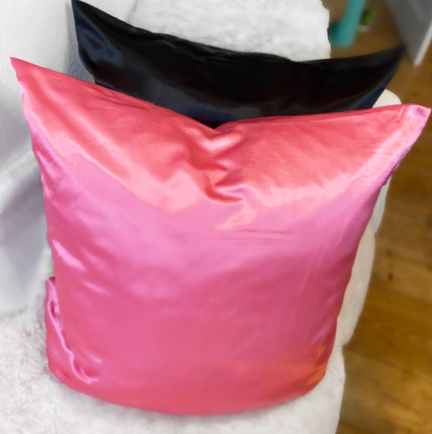 1 Pink Satin Pillow Case 80x80