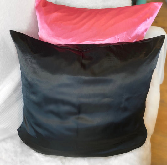 1 Black Satin Pillow Case 80x80