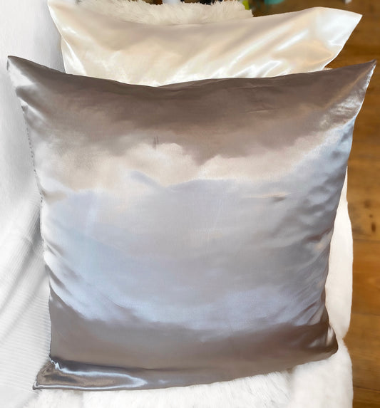 1 Grey Satin Pillow Case 80x80